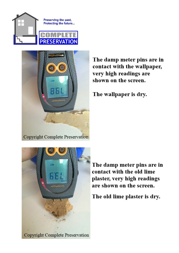 DAMP METER, WALLPAPER-LIME PLASTER