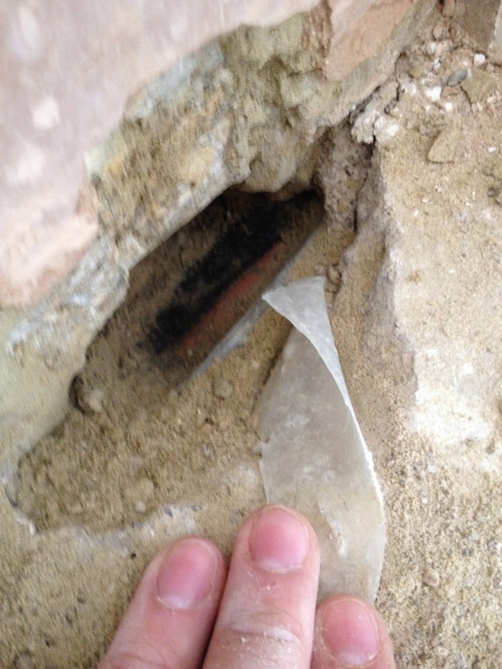 Damp proofing survey Trowbridge, rising damp on the inner skin of a cavity wall