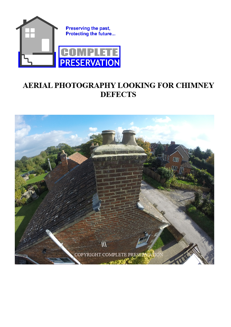 AERIAL PHOTO OF CHIMNEY, THE DAMP PATCH -STAIN ON THE CHIMNEY BREAST